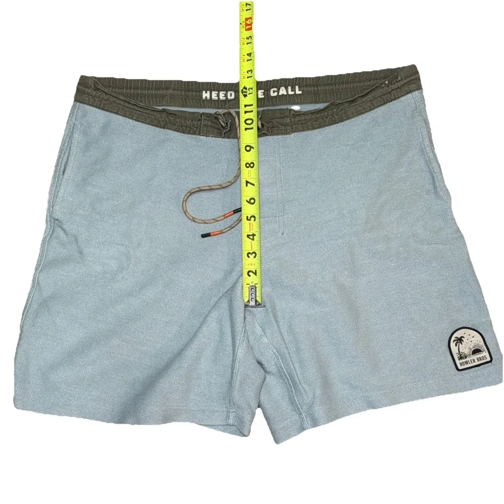 Howler Brothers Bros Men's Cotton Blend 38x8 Blue‎ Shorts Drawstring Pockets